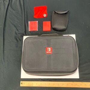 Nintendo Switch official Black and Red Travel Case with Red Accessories